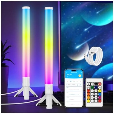  RGB Light Bar, 360° Smart LED Light Bar for Room, Music Sync Gaming White