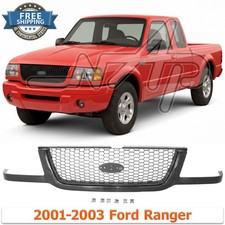 Grille Assembly For 01-03 Ford Ranger Painted Black Shell With Emblem Provision