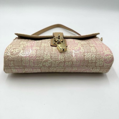Mini borsa a tracolla Piero Guidi Turnlock in pelle marrone usata - Foto 8 di 10