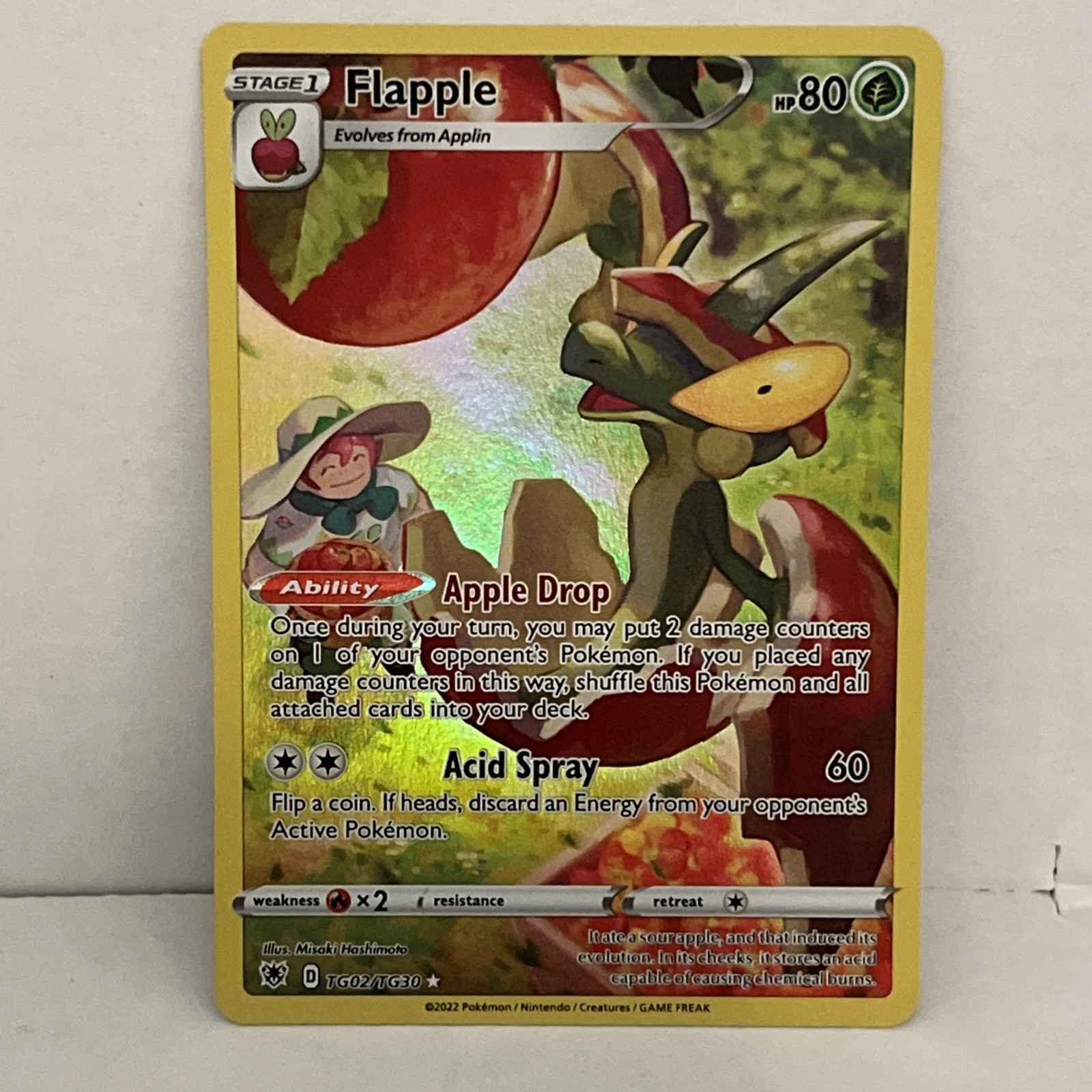 Flapple TG02/TG30 Astral Radiance Trainer Gallery Full Art Holo Pokemon Card NM