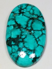 77 Ct 7X25X43 mm GREENISH OLD TIBETAN TURQUOISE OVAL CABOCHON GEMSTONE DA-315