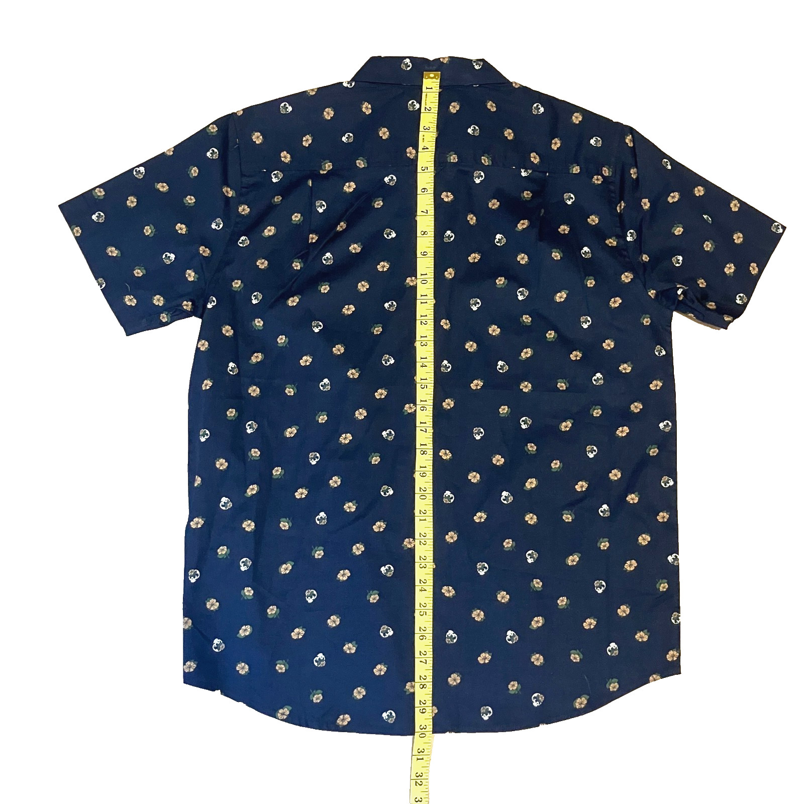 Hurley Mens Medium Stretch Fit Navy Blue Short Sleeve Button Up Shirt image 4