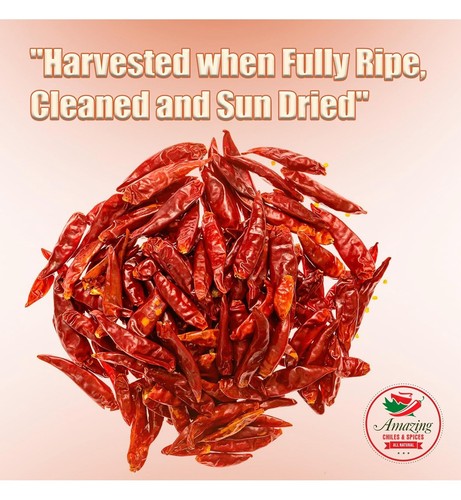 Chile De Arbol 4 oz - Peperoncino rosso intero essiccato, premium tutto naturale - Foto 2 di 4