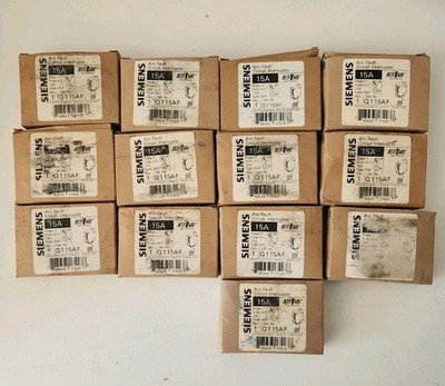 NOS LOT OF 13 Siemens Q115AF 15A, 120V, 1-Pole Circuit Breaker SEE DESCRIPTION 