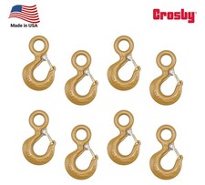 8PK Crosby 5Ton Eye Hook w/Safety Latch for Chain 10000lbs WLL 1022424, L-320AN