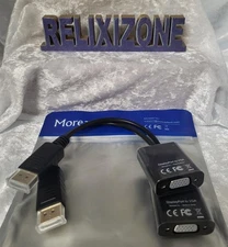 Lot of 2 Moread DisplayPort to VGA Adapters DP-to-VGA 1080p Converter PC