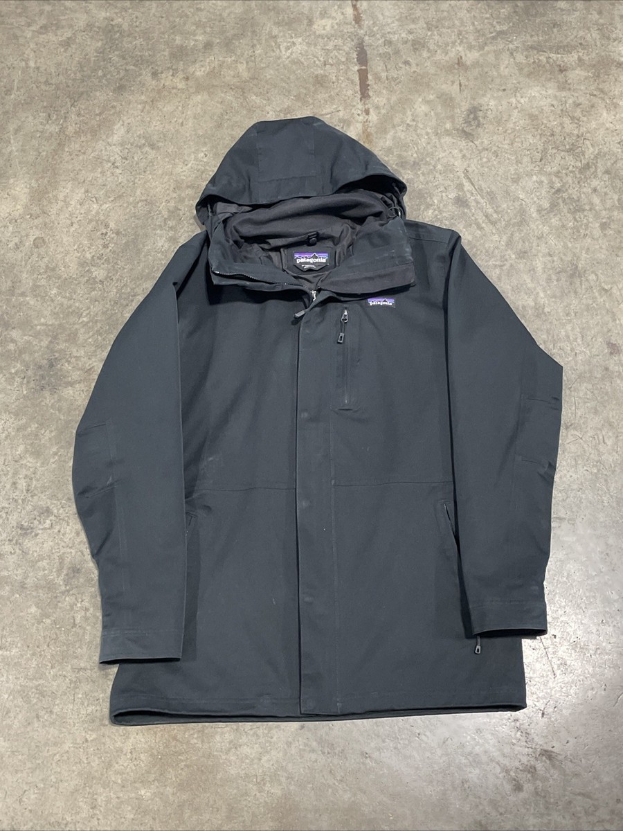 Patagonia Light Storm Jacket Men's M Black H2No Waterproof Shell