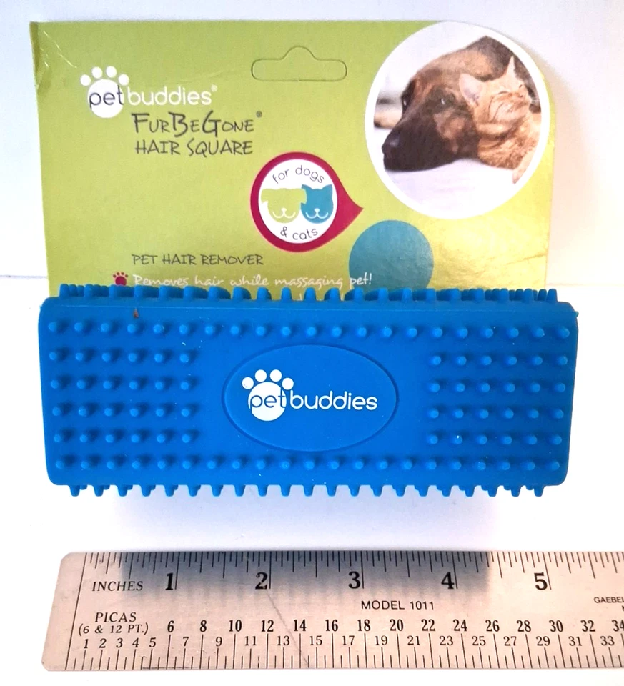 Cepillo removedor de piel de mascotas para gatos y perros cuadrado húmedo y seco mascotas fácil de limpiar no da miedo Foto 3 de 4