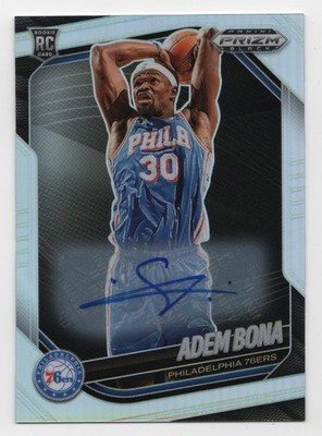 2024-25 Panini Prizm Black ADEM BONA #196 Silver Prizm Rookie Auto-76ers