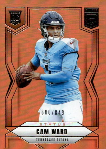 2025 PANINI DONRUSS ELITE STATUS METALLIC ORANGE #101 CAM WARD 680/849 Titans