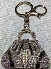 Sparkling Crystal Rhinestone Mini Handbag Purse Keychain Bag Charm