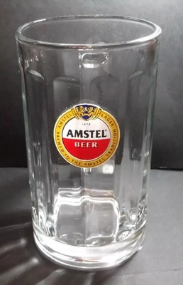 Greece AMSTEL Beer Lager Heavy Handled Collectible Glass Mug 500ml small logo !!