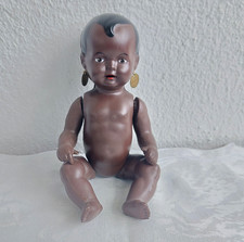 Schildkrötpuppe  alt Baby dunkler Teint ca 16cm, Gelenke bewegbar leicht locker