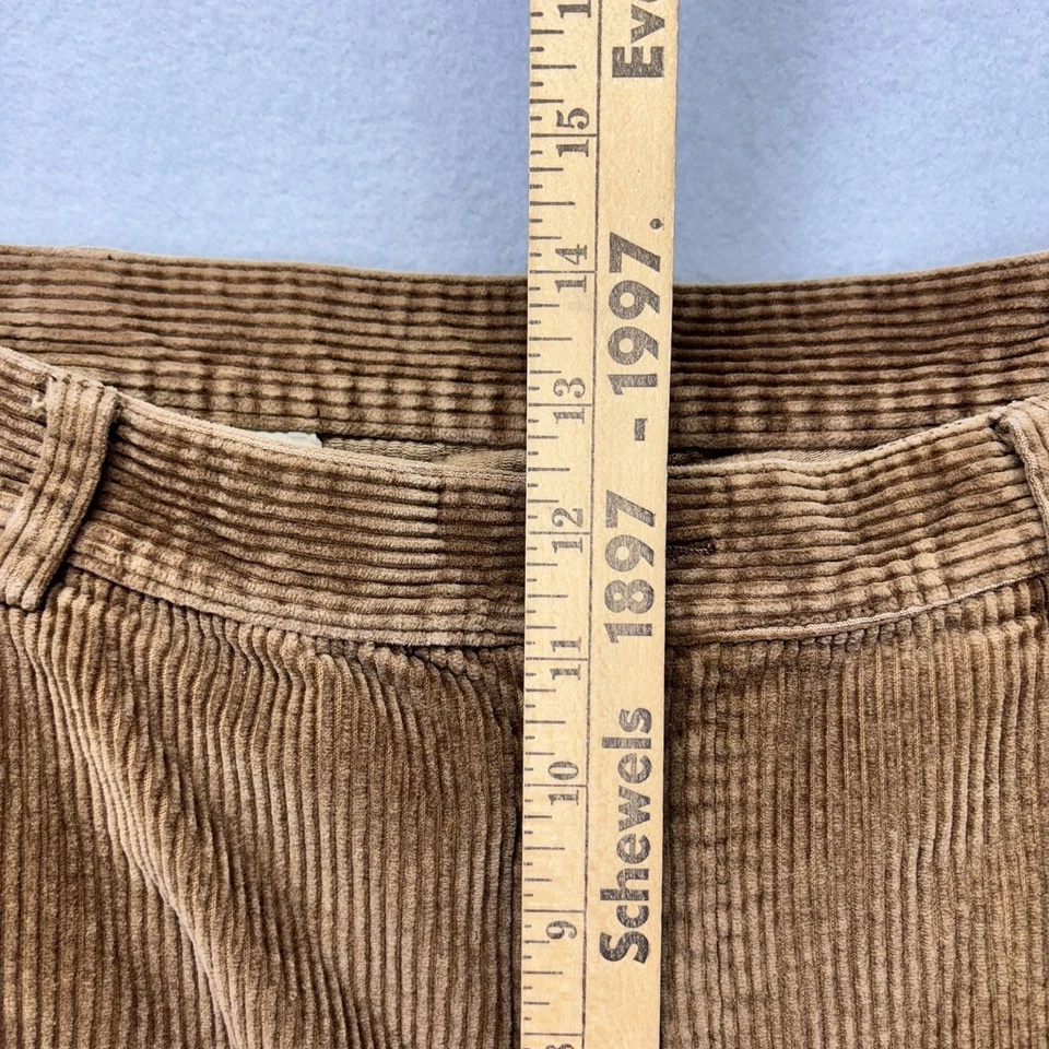 Pantalones de pana Jos A Bank para hombre 36x32 marrón grueso ancho ballena plisado trabajo preppy Foto 4 de 4