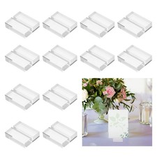12 Pcs Acrylic Place Card Holders 1.2 Inch Clear Card Holder Stand, 30 x 25 mm