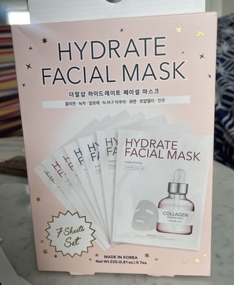 Dermal Shop Korea Collagen Face Mask  7 Days Facial Care 7 Mask Sealed 04/28 NIB