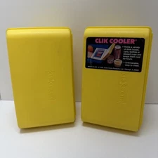 Vintage Clik Cooler Outer Circle Products 1993 Set Yellow NEW Drink Holder