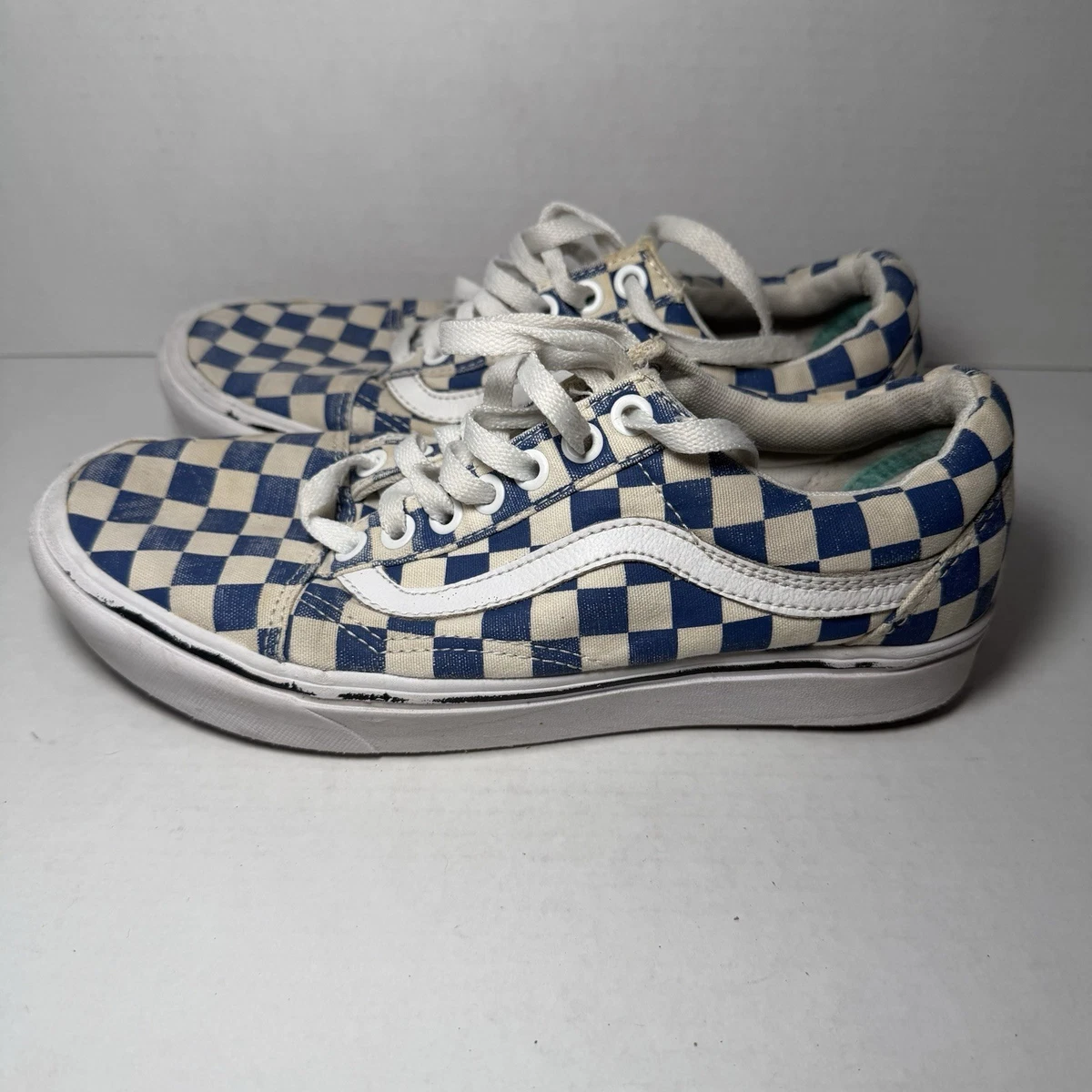 cano alto vans quadriculado azul