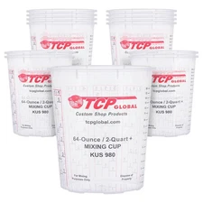 Custom Shop Paint Mixing Cups, 64-Ounce 12 Pack - Plastic Measuring Cups for ...