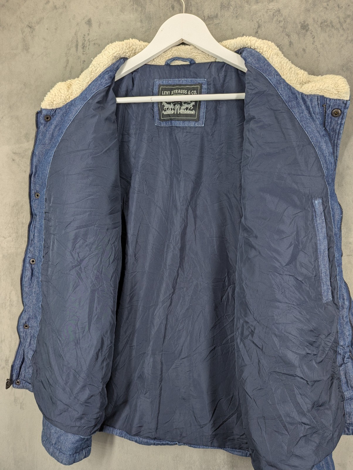 Levi's Quilted Woodsman Jacket Men's Size XL Lined Multi Pocket Sherpa Collar image 7