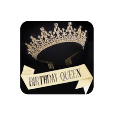 Birthday Tiara and Crown for Women, Sash for Girls, Decorations Set, Rhinesto...