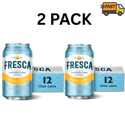 Fresca Grapefruit Citrus Soda Pop, 12 fl oz Cans (Pack of 2, Total 24 Cans)