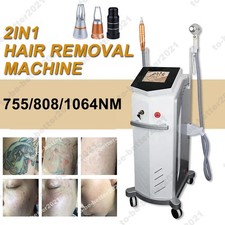 2 in 1 808nm 755nm 1064nm Laser Tattoo Hair Removal Machine For Body Arm Facial