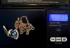 Stunning 14k & Sterling Swiss Blue Topaz & Diamond 21" Necklace Free Insure Ship — photo 10