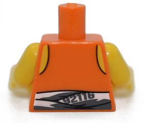 LEGO Minifigure Torso Orange Tank Top Shirtless yellow arms prisoner 60130 92116