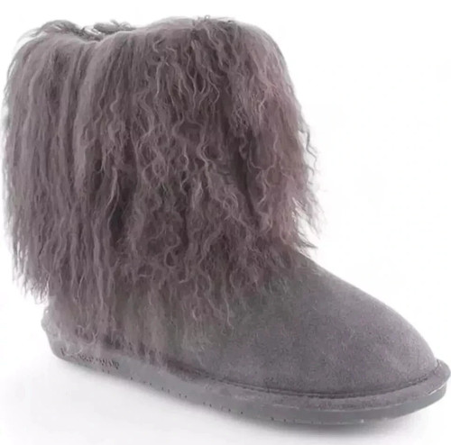 Bearpaw Boo Women's Curly Fur Real Shearling Winter Boots Gray Warm 7