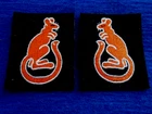 2 X WWII  ARMOURED DIVISION DESERT RATS WOVEN CLOTH ARM BADGES, REPRO