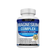Magnesium Complex Supplement 8 Elemental Magnesium 1000mg - Maximum Absorption / 0.73 per thousand milligrams
