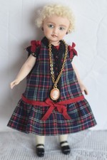 5" Bisque Antique Reproduction MIGNONETTE Doll Painted Features/Blonde hair  (D)