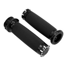 Motorcycle Handlebar Grips Throttle Wire Black 1'' Hand Grip for Harley