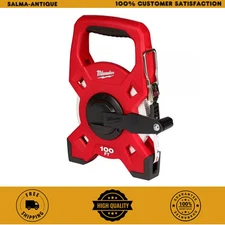 100 Ft. Fiberglass Open Reel Long Tape | Milwaukee Metal Gear Ratio Measuring