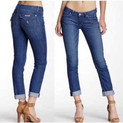 Hudson Womens Bacara Straight Crop Blue Jeans Size 27