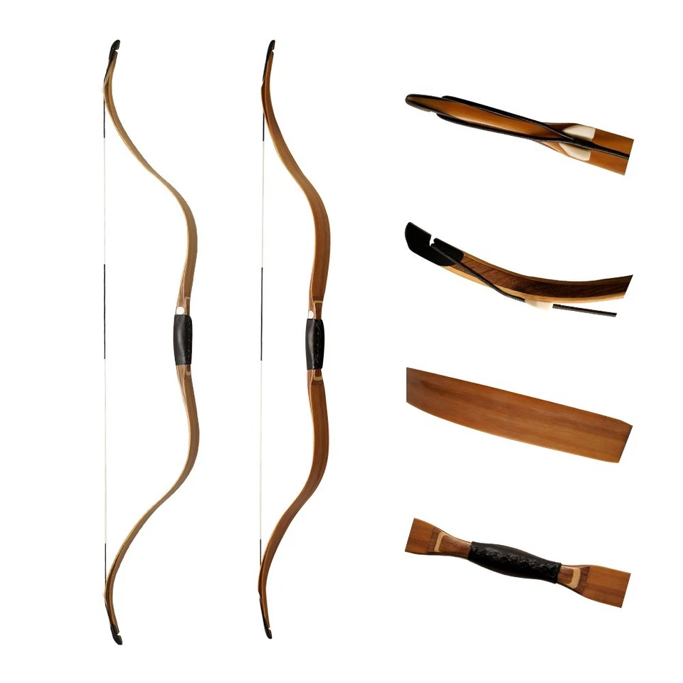 AF Archery Oak & Bamboo Tatar Recurve Bow 54" 20-55lbs Traditional Horse Bow - Image 2 of 4