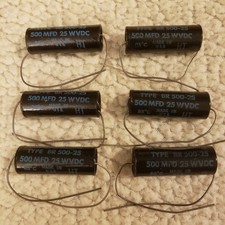 '58 Beaver NOS Cornell Dubilier BR 500-25 Electrolytic Capacitor 25v 500 MFD UF