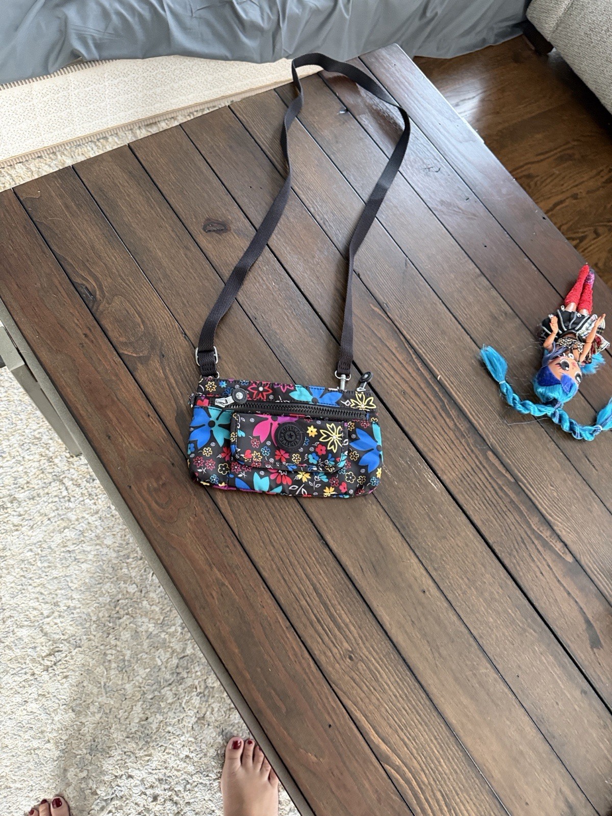 Kipling Live Light Multicolor Crossbody Shoulder Bag - 8.5 X 5 X 1” Flowers image 5