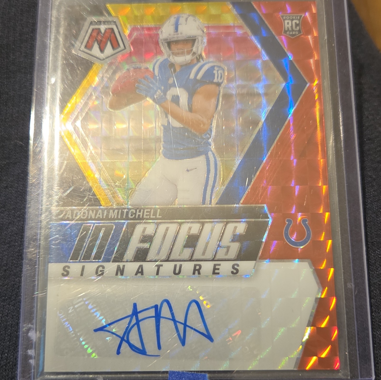 2024 Panini Mosaic Adonai Mitchell In Focus Signatures IF-AML RC Auto 