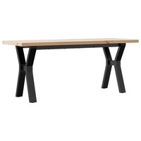 Couchtisch Y-Gestell 110X40X45,5 Cm Massivholz Kiefer Gusseisen