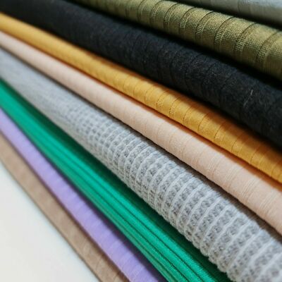 Viskose Strick Ripp Jersey Stoff Kleid Handarbeit Stretch Material 58'' Meterware 