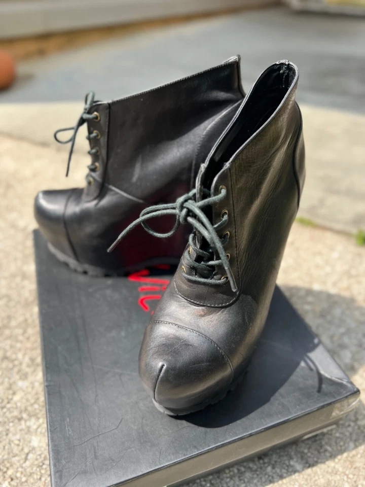 Wild Pair Leather Platforms - Image 2 of 4