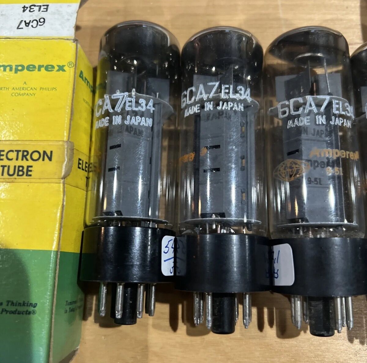 Amperex Matsushita EL34 6CA7 | 4 X | NOS | Quad | Vintage Amperex Matsushita EL34 6CA7 | 4 X | NOS | Quad | Vintage