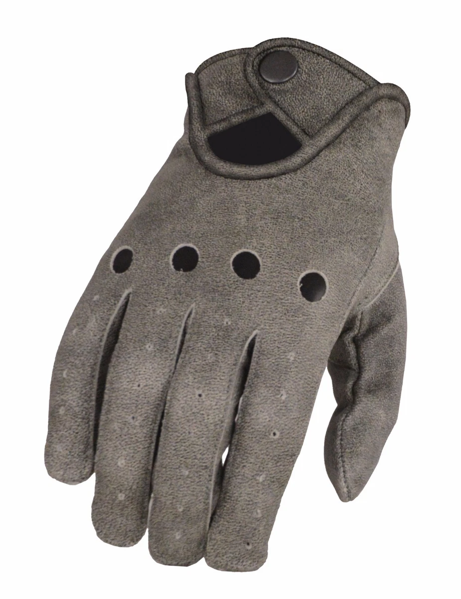 Mens grey leather sale gloves