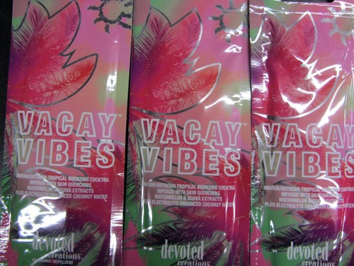 4 PACK DEVOTED CREATIONS VACAY VIBES TROPICAL BRONZING COCKTAIL TANNING LOTION