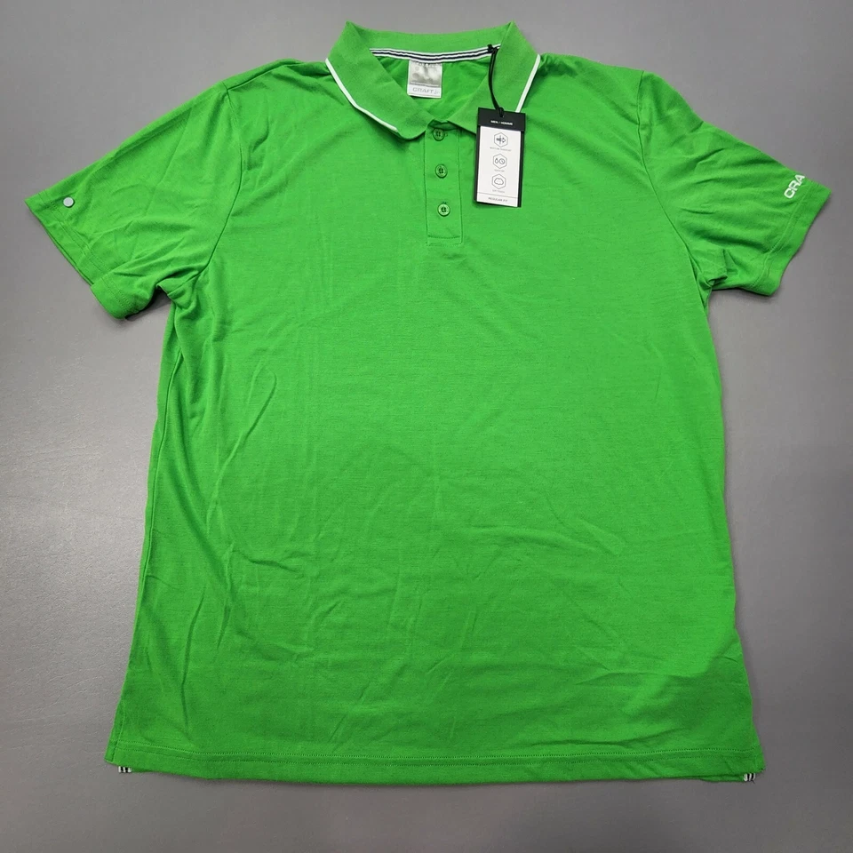 Craft ITZ Pique Polo Classic Green Wicking Quick Dry Soft Touch Slim Fit Size XL - Image 2 of 4