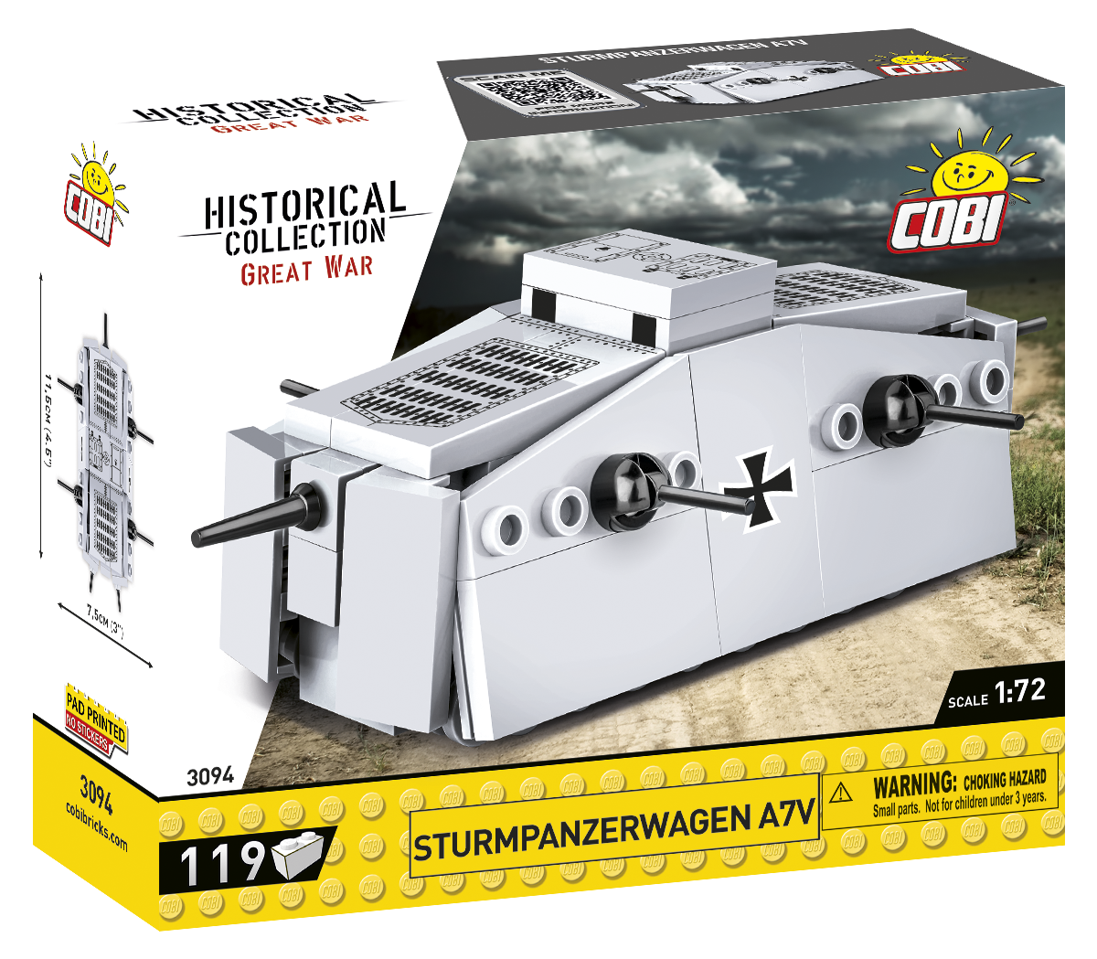 Kit De Construction COBI 3094 - Char D'assaut Allemand A7V (Sturmpanzerwagen) - Neuf