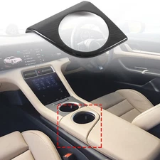 RHD Real Carbon Fiber Center Console Cup Panel Trim For Porsche Taycan 2019+