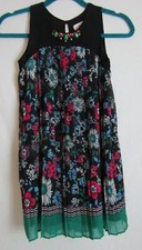 BLUSH by US AngelsSleeveless Black Multicolor Floral Pleated Dress 10 EUC DH2162